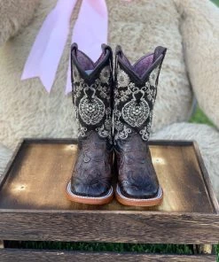 Valeria'S Boutique Baby Girl Arracada Jerezana Embroidered Western Boots (Cincelada)