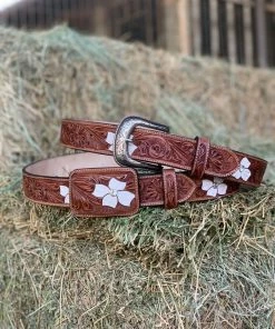 Valeria'S Boutique Cincelado Belts (La Flor Mas Bella) - Western Buckle