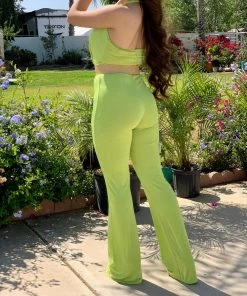 Valeria'S Boutique COLORES Collection Flamenco Jumpsuit (Lime)