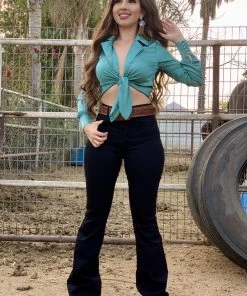 Valeria'S Boutique The Classic High Rise Flare Jeans (Black) - Long Length 34” Inseam