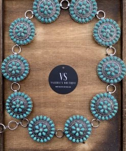 Valeria'S Boutique THE Concho Chain Belt (Turquoise)