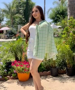 Valeria'S Boutique Emma Pistachio Tweed Blazer