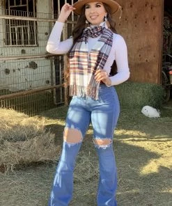 Valeria'S Boutique New Arrivals Terry Plaid Scarf