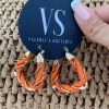 Valeria'S Boutique Orange & Gold Twisted Hoop Earrings Summer / Beach