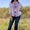 Valeria'S Boutique Rosita Floral Embroidered Top New Arrivals
