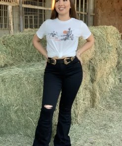 Valeria'S Boutique New Arrivals Rosalia High Rise Flare Jeans (Black) - Long Length 34'" Inseam 10 Valeria'S Boutique New Arrivals Rosalia High Rise Flare Jeans (Black) - Long Length 34'