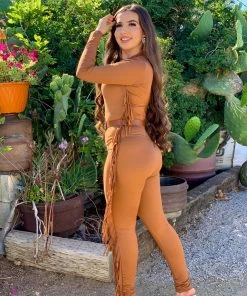 Valeria'S Boutique Selma Fringe Jumpsuit Rodeo Collection