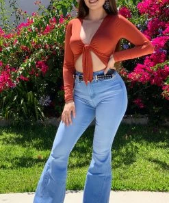 Valeria'S Boutique Rutila High Rise Bell Bottom Jeans (Light) New Arrivals