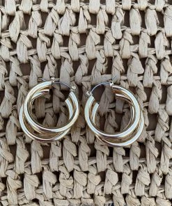 Valeria'S Boutique Summer / Beach Gold Triple Hoop Earrings