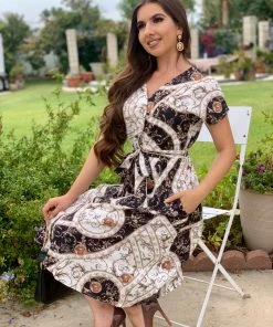 Valeria'S Boutique Laura Midi Dress (Dark) New Arrivals