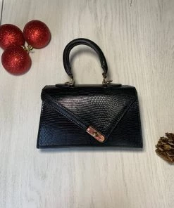 Valeria'S Boutique Black Asymmetric Handbag