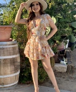 Valeria'S Boutique Melissa Skater Mini Dress (Brown) New Arrivals