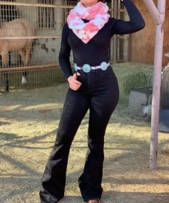 Valeria'S Boutique Cowprint Scarf (Pink)