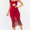 Valeria'S Boutique New Arrivals Kathleen Fringe Mesh Midi Dress