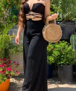 Valeria'S Boutique Round Straw Bag