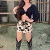Valeria'S Boutique Cowprint Mini Skirt Rodeo Collection