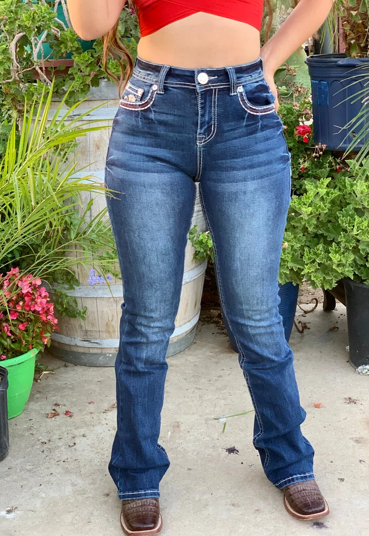 Valeria'S Boutique New Arrivals Rosa Teresa Embroidered High Rise Bootcut Jeans - Long Length 33" Inseam 4 Valeria'S Boutique New Arrivals Rosa Teresa Embroidered High Rise Bootcut Jeans - Long Length 33" Inseam
