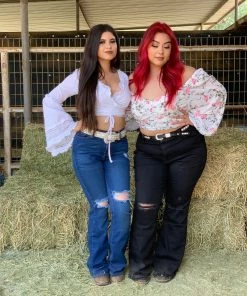 Valeria'S Boutique Rodeo Distressed High Rise Bootcut Jeans (Dark) Rodeo Collection