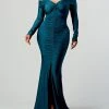 Valeria'S Boutique Elizabeth Long Sleeve Gown (Teal)
