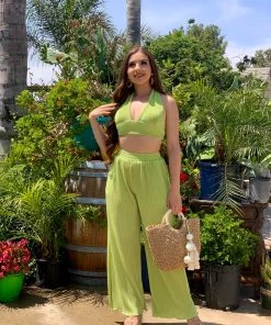 Valeria'S Boutique COLORES Collection Georgina Plisse Pant Set