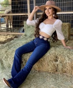 Valeria'S Boutique Glenda Mid Sleeve Top (White)