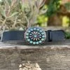 Valeria'S Boutique New Arrivals Large Turquoise Concho Buckle Belt (Black)