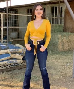 Valeria'S Boutique Rosalia High Rise Flare Jeans (Dark) - Short Length 32" Inseam New Arrivals