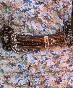 Valeria'S Boutique Vaquera Bling Leather Belt #1 Rodeo Collection