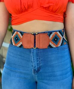 Valeria'S Boutique New Arrivals Azteca Beaded Elastic Belt