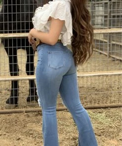 Valeria'S Boutique Rosabella Distressed High Rise Flare Jeans (Light) New Arrivals 12 Valeria'S Boutique Rosabella Distressed High Rise Flare Jeans (Light) New Arrivals