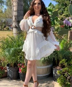 Valeria'S Boutique COLORES Collection Dinner By The Beach Crochet Mini Dress