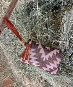 Valeria'S Boutique Taupe Mini Aztec Wristlet New Arrivals