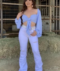 Valeria'S Boutique Regina High Rise Flare Jeans (White)