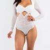 Valeria'S Boutique Nicki Mesh Bodysuit (White) New Arrivals