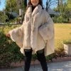 Valeria'S Boutique New Arrivals Margaret Fur Poncho (Ivory)