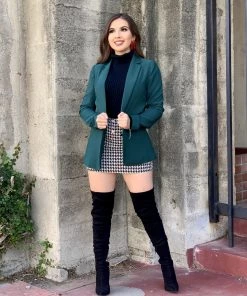 Valeria'S Boutique Hunter Green Fitted Blazer New Arrivals