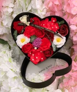 Valeria'S Boutique Heart Flower Boxes (Red) Birthday / Anniversary Gifts