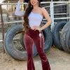 Valeria'S Boutique Velvet Flare Pants (Mauve) New Arrivals