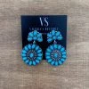 Valeria'S Boutique New Arrivals Mini Flower Concho Earrings (Turquoise)