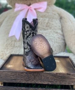 Valeria'S Boutique Baby Girl Arracada Jerezana Embroidered Western Boots (Cincelada)