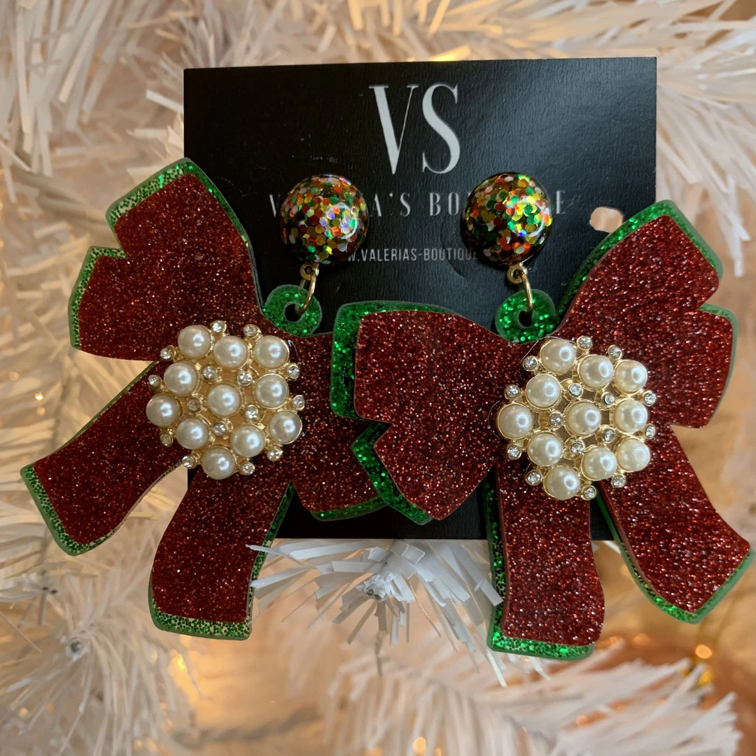 Valeria'S Boutique New Arrivals Christmas Bow Earrings 3 Valeria'S Boutique New Arrivals Christmas Bow Earrings