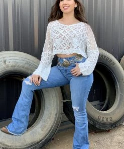 Valeria'S Boutique New Arrivals Lulu Crochet Crop Top