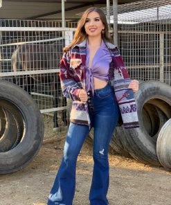 Valeria'S Boutique New Arrivals Rhea Button High Rise Flare Jeans (Dark)