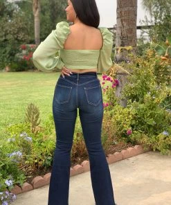 Valeria'S Boutique Roxana High Rise Flare Jeans (Dark)