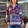 Valeria'S Boutique Aztec Western Jacket (Wine & Purple) New Arrivals