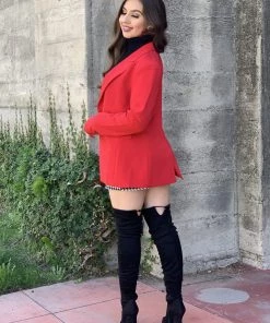 Valeria'S Boutique New Arrivals Classic Fitted Blazer (Red)