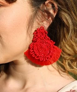 Valeria'S Boutique Color & Cultura Earrings (Red)