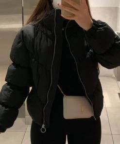 Valeria'S Boutique Puffer Bomber Jacket (Black) New Arrivals