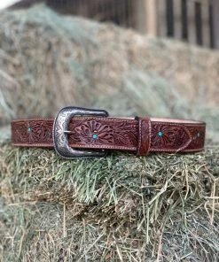 New Arrivals Valeria'S Boutique Cincelado Belts (Touch Of Turquoise) - Western Buckle