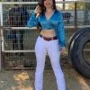 Valeria'S Boutique White Mid Rise Bootcut Jeans 2 Valeria'S Boutique White Mid Rise Bootcut Jeans